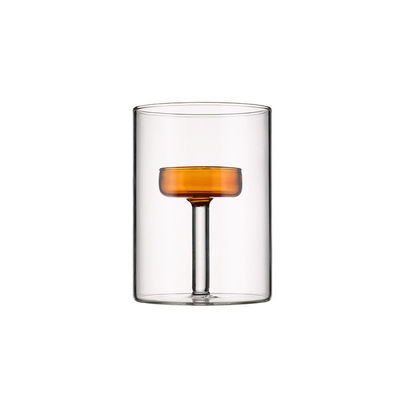 Candeeiro de frasco de vidro transparente de tampa de madeira para decoração de mesa de luxo europeia