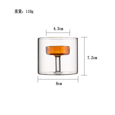 Decoração do lar Europeus Jar de vidro Candlestick Clear Cup estilo de luxo elegante logotipo romântico