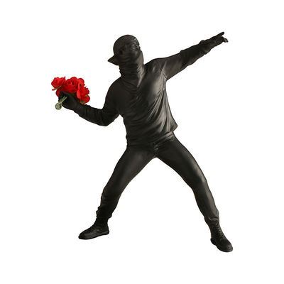 Decoração de Hotel Arte Contemporânea de Resina com Flores Jovens Atirando Espelho Cruzado