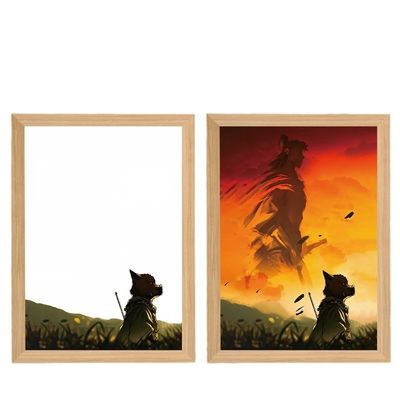 Quadro fotográfico Black Myth Quadro de madeira Lâmpada noturna Monkey King Design para estudo e quarto