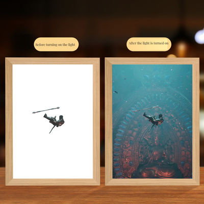 Quadro fotográfico Black Myth Quadro de madeira Lâmpada noturna Monkey King Design para estudo e quarto
