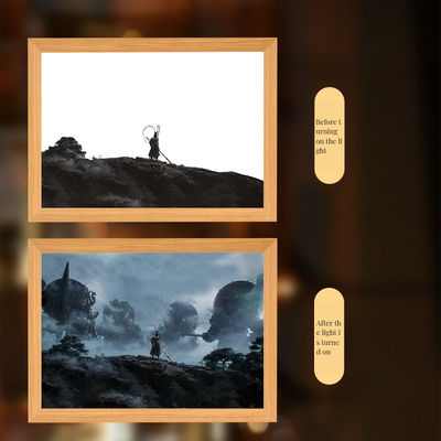 Quadro fotográfico Black Myth Quadro de madeira Lâmpada noturna Monkey King Design para estudo e quarto