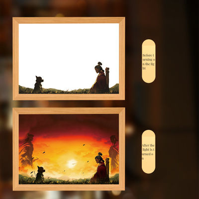 Tamanho personalizado Black Myth Monkey King Night Light Viagem ao Oeste lâmpada de quadro de madeira para quarto e escritório