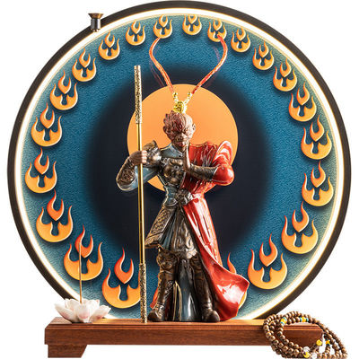 2024 Sun Wukong Portador de incenso Black Myth Wukong Cerâmica LED Light Burner para padrão sólido