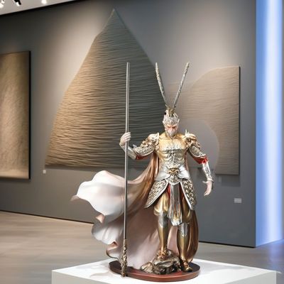 Home Ornamento Mitologia Negra Rei macaco luta figura de Buda para design contemporâneo