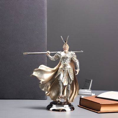 Ornamentações Mitologia Negra Wukong Golden Hoop Desktop Figure Monkey King vs. Buda TV Cabinet Decor