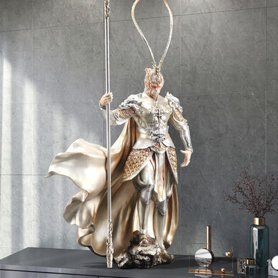 Ornamentações Mitologia Negra Wukong Golden Hoop Desktop Figure Monkey King vs. Buda TV Cabinet Decor
