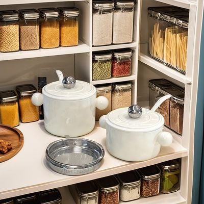 2024 Tendência de cerâmica de orelhas duplas em forma de coração Taça tampa de aço inoxidável recipiente de alimentos microondas instantâneos de macarrão impresso