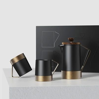 Logotipo personalizado Prensas francesas Harmony luxo aço inoxidável cerâmica máquina de café e chá