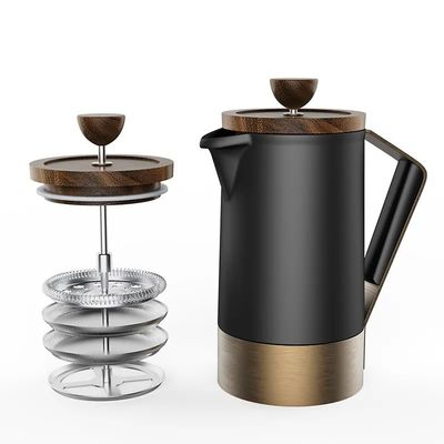 Logotipo personalizado Prensa Francesa Cerâmica Filtro Portátil de Aço Inoxidável Máquina de Café e Chá