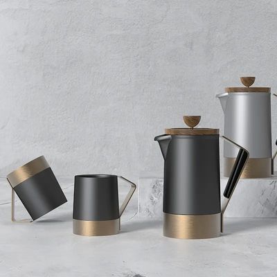 Logotipo personalizado Prensa Francesa Cerâmica Filtro Portátil de Aço Inoxidável Máquina de Café e Chá
