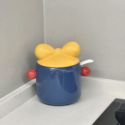 Recipiente de alimentos Container de gordura de cerâmica espessado Cisterna de armazenamento de frasco para cozinha resistente ao calor