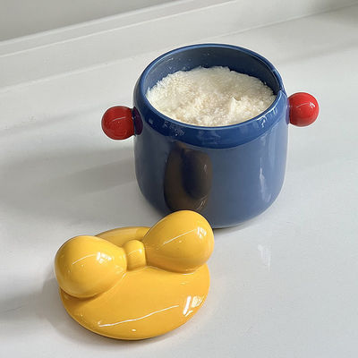 Recipiente de alimentos Container de gordura de cerâmica espessado Cisterna de armazenamento de frasco para cozinha resistente ao calor