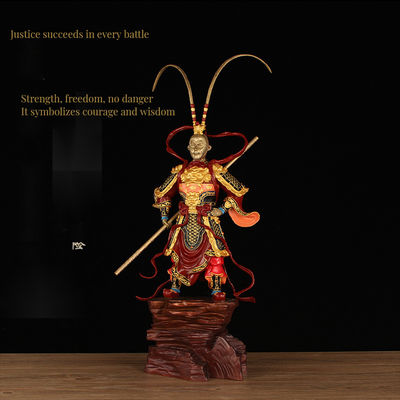 Anniversary Desktop Colecionável Custom 3D Metal Sun Wukong Resina Figura com Golden Hoop