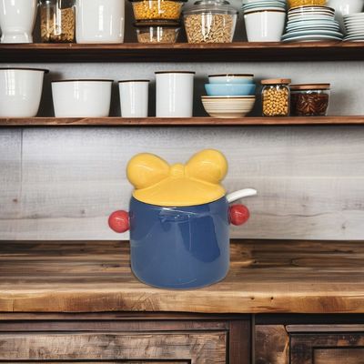 Armazenamento de cozinha Jar de cerâmica de estilo nórdico com tampa de madeira de bambu para organização de despensa