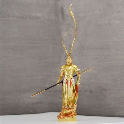Figura de resina 3D de cores personalizadas Colecionável Metal Monkey King
