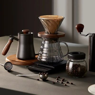 Servidor de café de vidro de tipo metal para cozinha barista resistente ao calor