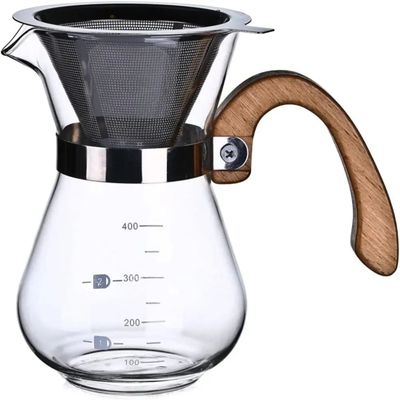 Servidor de café de vidro de tipo metal para cozinha barista resistente ao calor
