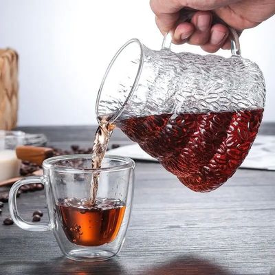 Servidor de café de vidro de tipo metal para cozinha barista resistente ao calor