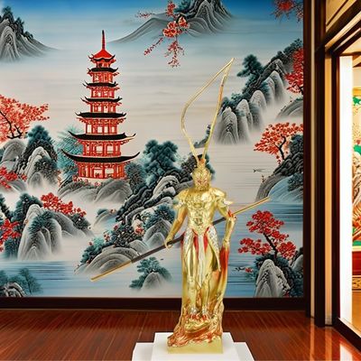 Ornamentos Viagem ao Oeste 3D Resina Figura Metal OEM Monkey King Personagem Coleção