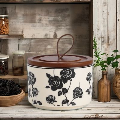 Recipiente de alimentos Canister de cerâmica para jóias Especiarias de chá Mel em design clássico vintage
