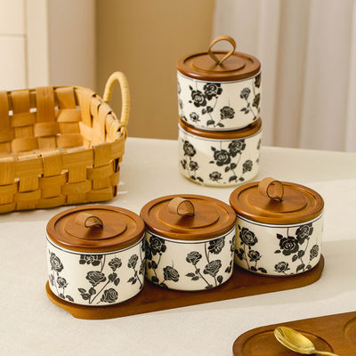 Recipiente de alimentos Canister de cerâmica para jóias Especiarias de chá Mel em design clássico vintage