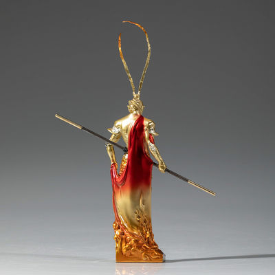 Ornamentação 3D Resina Monkey King Figura com material metálico de Viagem ao Oeste