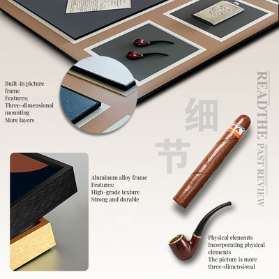 Muralhas 3D realistas para uma atmosfera artística moderna de Cigar Coffee Shop