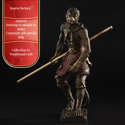 Tamanho personalizado Fusão exclusiva de tamanho personalizado Mito Negro Wukong Estátua 3D para decoração