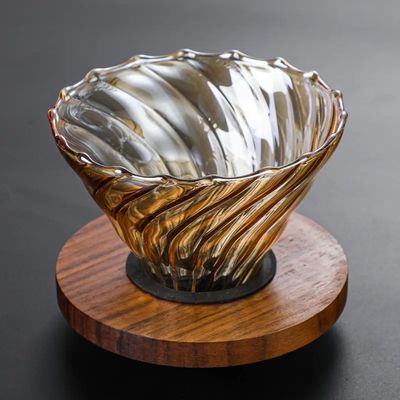 Servidor de café de vidro de borosilicato transparente com infusor de chá e goteador de nuvens de ouro