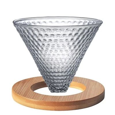 600ml Compartilhe Caixinha de Café de Vidro com Manopla de Madeira Resistente ao Calor Despeje sobre a Cafeteria