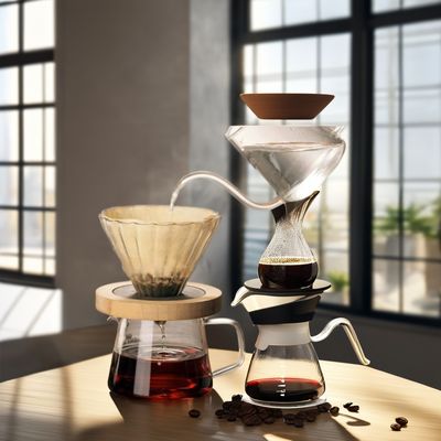 Filtro de vidro transparente reutilizável para café, funil de gotejamento, ferramentas para café e chá