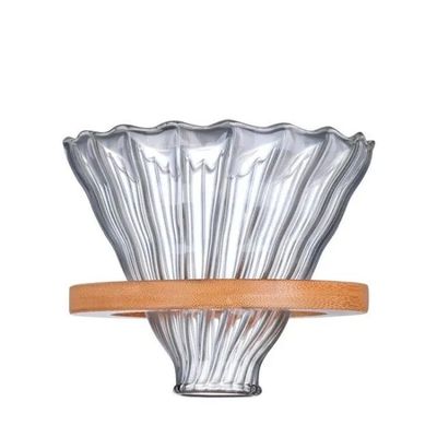 PP Glass Home Office Ver over Coffee Maker com stand de bambu Drip Acessórios de café