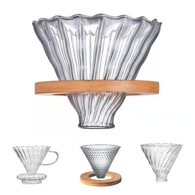 Casa V Vidro Despeje sobre a máquina de café Conjunto com Bamboo Stand Dripper Estilo Country Design