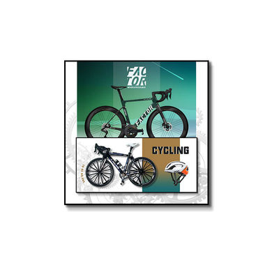 Home Office Hotel decoração moderna bicicleta retro hanging arte de parede com mural de cristal