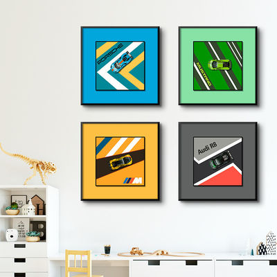 Pintura pendente de carro de liga elétrica de estilo pós-moderno para decoração de varanda do quarto das crianças