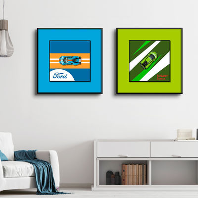 Pintura pendente de carro de liga elétrica de estilo pós-moderno para decoração de varanda do quarto das crianças