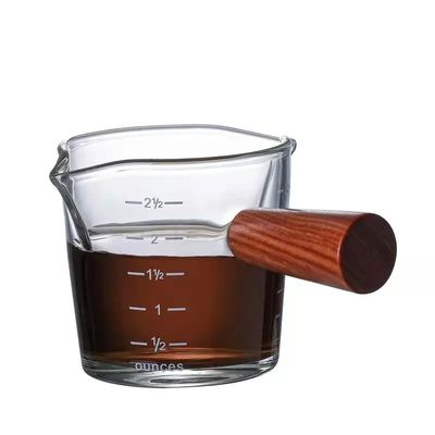 Copo de medição de vidro de borosilicato transparente de 100 ml com tampa estilo de design minimalista