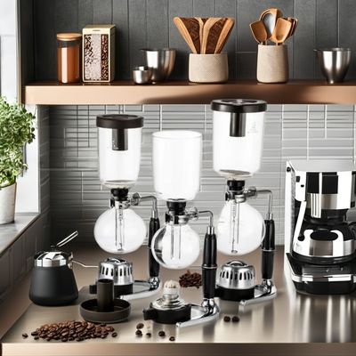 Máquina de sifonar de café manual de vidro de alto borosilicato 3 xícaras 5 xícaras