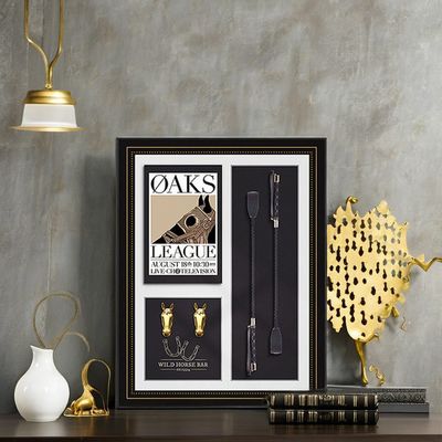 Tamanho personalizado Arte de parede equestre tridimensional para sala de estar Entrada Retro Design