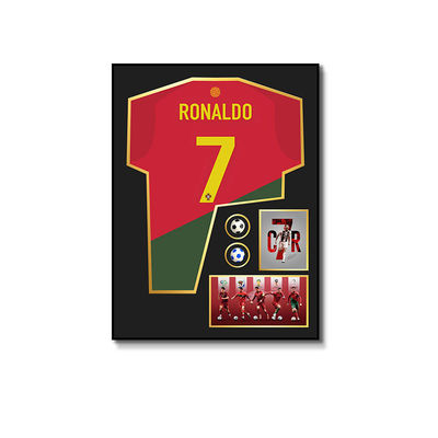 Estilo pós-moderno Coleção Ronaldo 3D Wall Art Montado Campeonato de Futebol Camisa Quadro Fotográfico