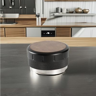 Altura ajustável Espresso Tamper Madeira de nozes e base de alumínio para perfeita amortecimento