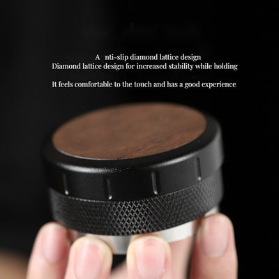 Altura ajustável Espresso Tamper Madeira de nozes e base de alumínio para perfeita amortecimento