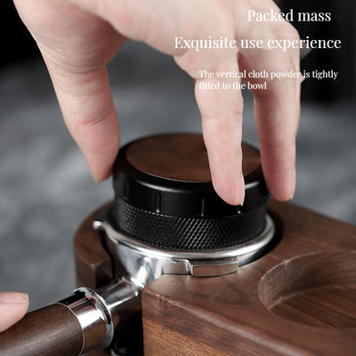 Casa Café Alturas ajustáveis Espresso manipuladores com madeira de nozes e base de aço inoxidável