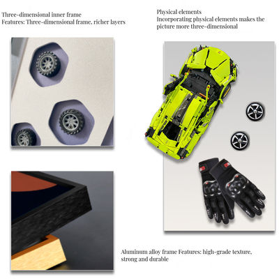 CAVALHOS Criativo Design Suspensão Arte de parede de vidro de cristal para showroom de carros esportivos de luxo