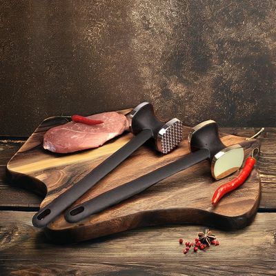 Logotipo personalizado aceito Tenderizer de carne martelo de dois lados para bifes e descongelamento