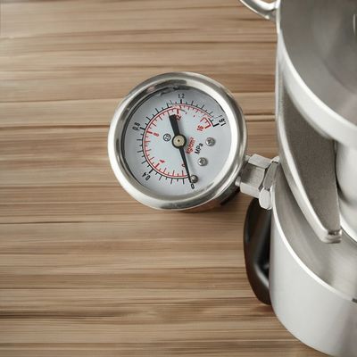 Máquina de café caseira com logotipo de laser preto Espresso Barista Ferramentas e manômetro de pressão