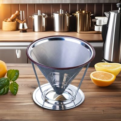 V6 Verter sobre Ferramentas de café de aço inoxidável com filtro de vidro transparente goteador