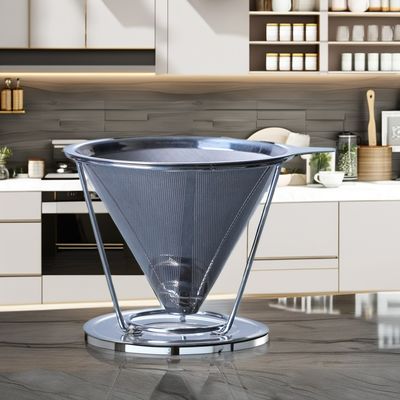 V6 Verter sobre Ferramentas de café de aço inoxidável com filtro de vidro transparente goteador