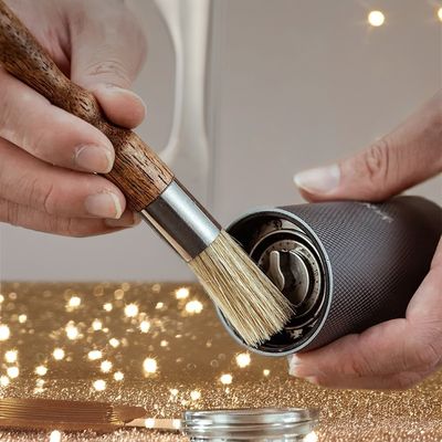 Ferramenta de limpeza de plástico portátil sustentável para máquina de café e escova de escova de moedor